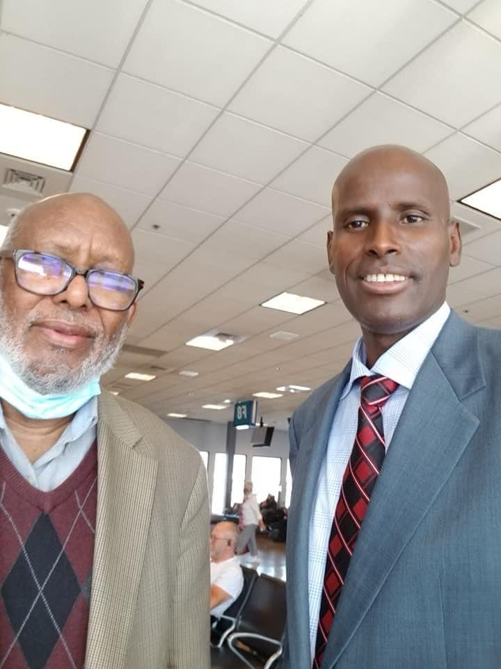 The late Professor Ahmed Mumin Warfa with Ahmed Muse Abdulle (Idaawaqaca). May Allah have mercy on him.